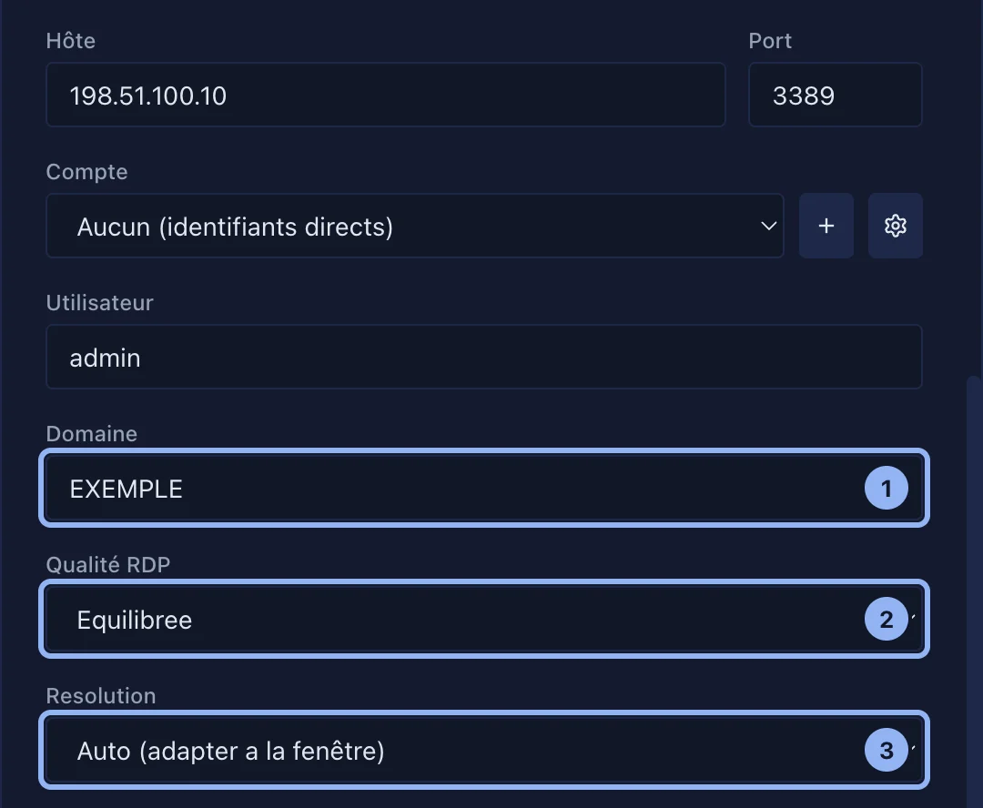La création d'une connexion Windows