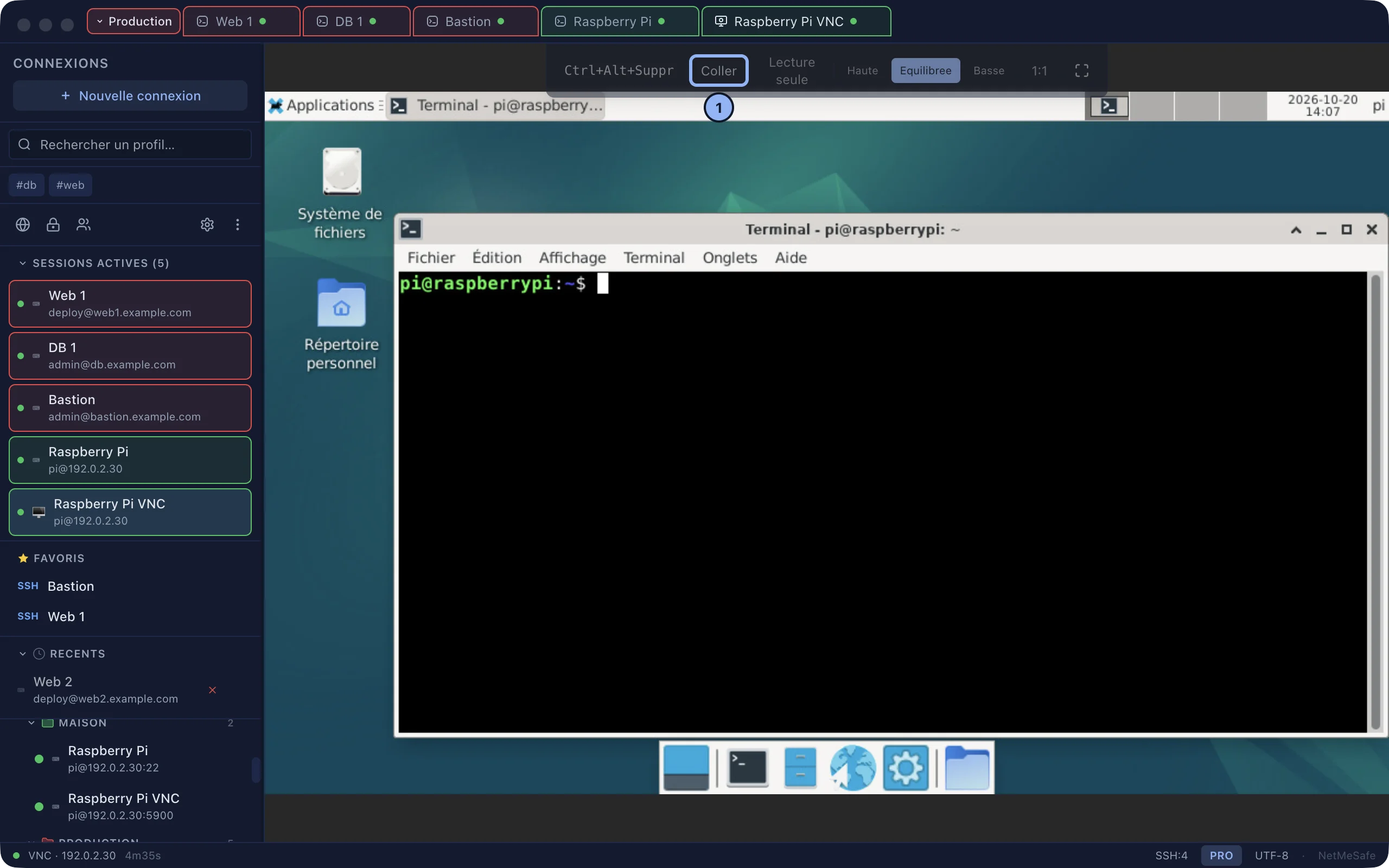 Une session VNC sur un Raspberry Pi