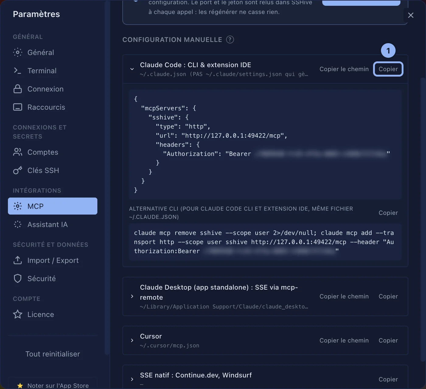La configuration à copier pour Claude Code
